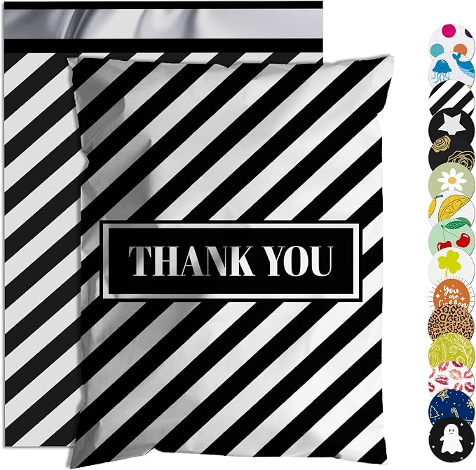 Thank You Poly Mailer 6x9 Inch 100 Pcs, Waterproof and Tear-Resistant Shipping by JOWLROEL