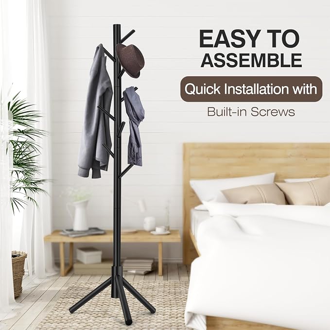 WANGMUXIA 2 PCS Coat Rack, Freestanding Coat Rack - Image 6