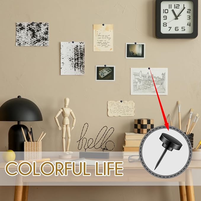 50 PCS Flat Push Pins for Cork Board, Board Posters Bulletin Maps, Office Home - Image 6