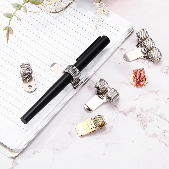 PATIKIL 2Pcs Metal Pen Clip Holder, Adjustable Loop Pen Pencil Organizer - Image 6
