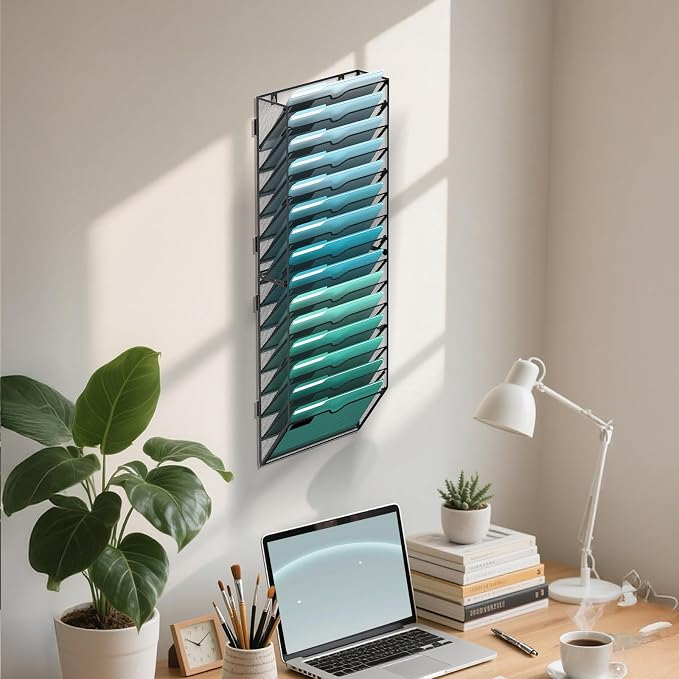 SUPEASY 15-Tier Wall File Organizer, Hanging Wall Files - Image 6