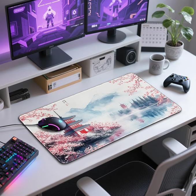Japanese Cherry Blossom Large Gaming Mouse Pad 31.5"x15.7"｜ Mount Fuji Art XXL - Image 7