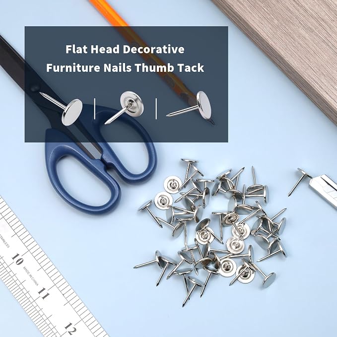 200Pcs Flat Head Upholstery Tacks Home Furniture Decor Tack Upholstery Nails - Image 3
