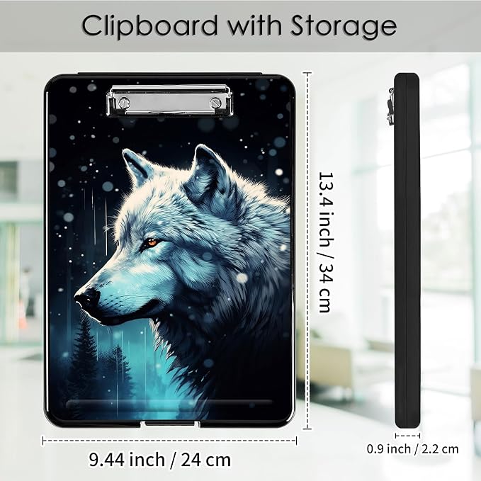 Clipboard with Storage, Office Supplies Nursing Clipboards Folder with Pen - Image 2
