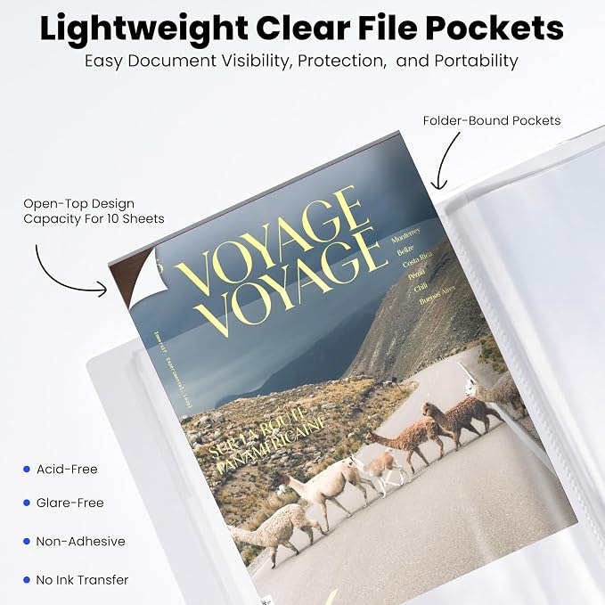 STAGEEK 48-Pocket Portfolio Binder Display 96 Pages, 8.5x11 Binder - Image 4