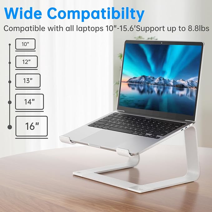 GleYo Laptop Stand for Desk Portable Computer Riser Metal Notebook Holder - Image 3