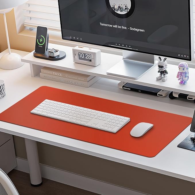 Boutilon Leather Desk Pad Protector, Non-Slip Mouse Pad, Laptop Desk Pad - Image 6
