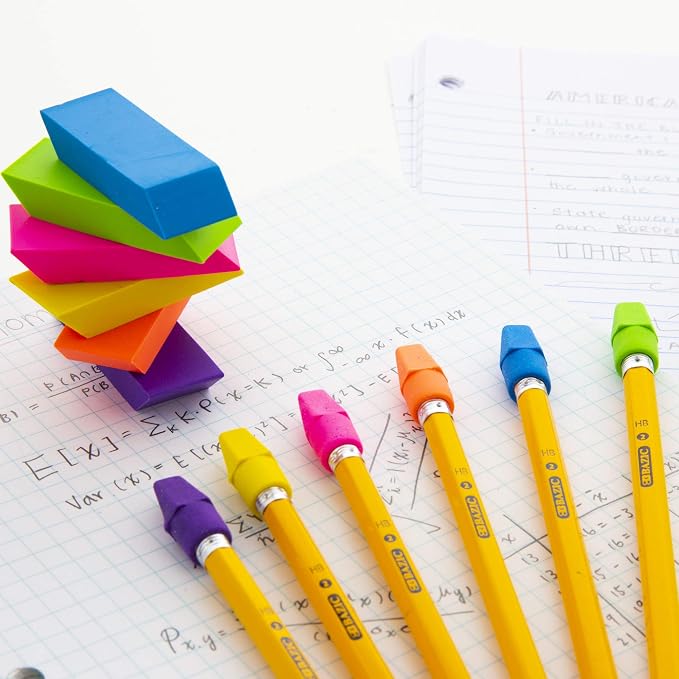 BAZIC Products Neon Bevel Block Erasers, Latex-Free, 24-Box | soft latex-free - Image 7
