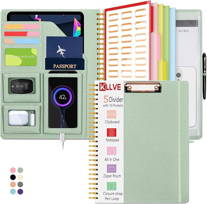 Sauge Foldable Spiral Clipboard Folio by KLLVE