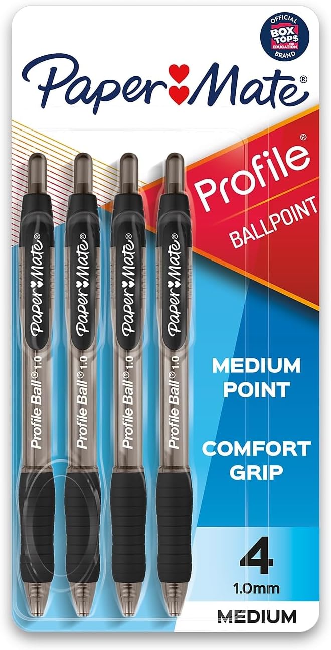 Paper Mate Profile Ballpoint Pen, Retractable, Medium 1 Mm, Translucent Black by Unknown