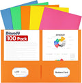 100 Pack Multicolor Paper Pocket Folders, 2 Pocket File Folders Letter Size by Unknown