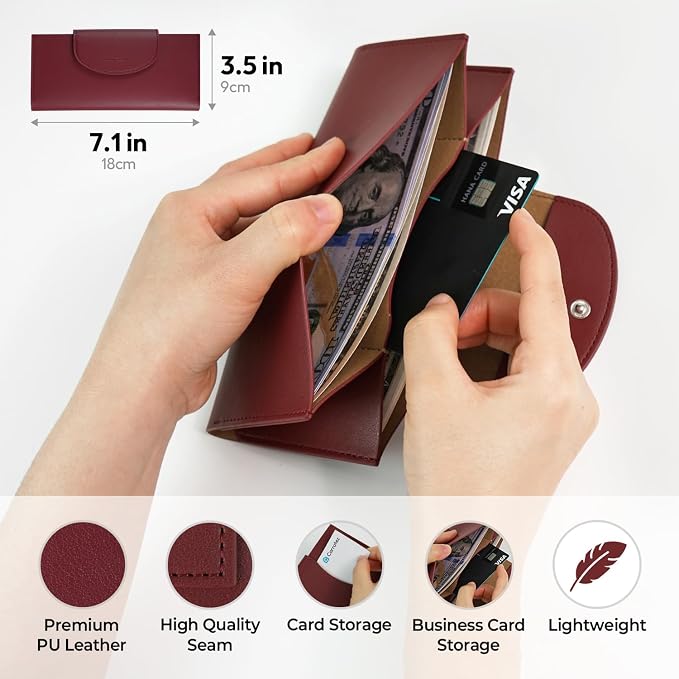 carrotez All-in-One Long Bifold 2-Tier PU Leather Wallet - Image 4