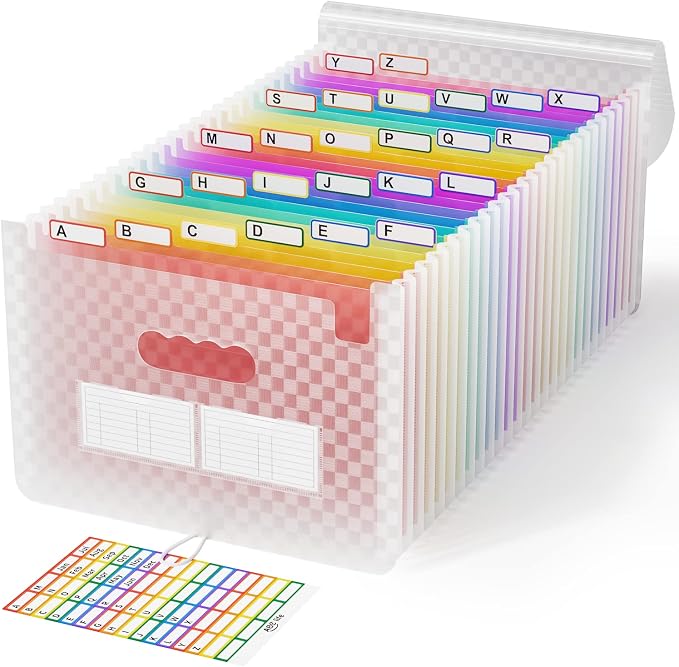 ABC life 26 Pockets Accordion File Organizer, Expanding File Folder, Portable by ABClife