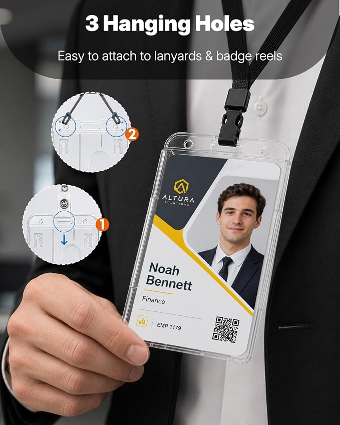 Pawfly 20 Pack Vertical 2-Card Badge Holder - Image 6