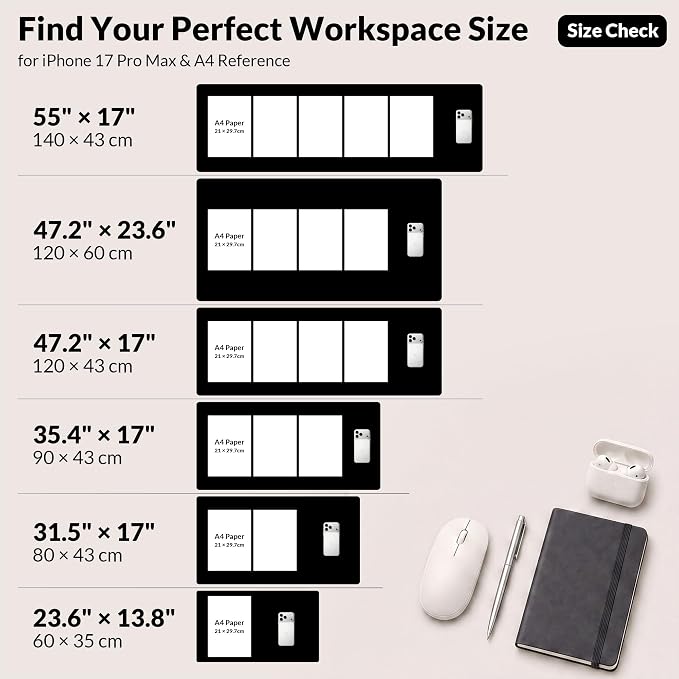 AFIING Desk Mat 35.4" x 17", Cork & PU Leather Desk Pad, Waterproof Desk - Image 8