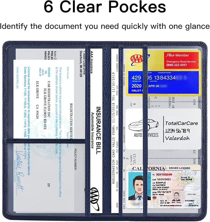 Valardoh Premium Car Registration and Insurance Card Holder, Car Document Holder - Image 3