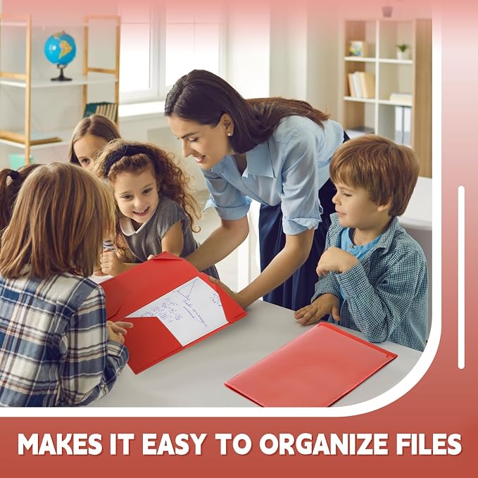 Henoyso 36 Pack Red Plastic Folders - Image 7
