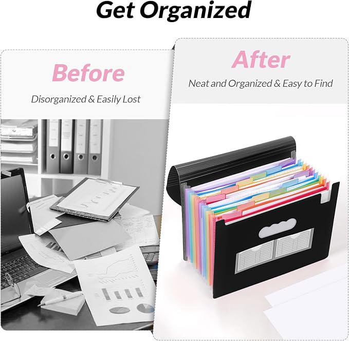 SKYDUE Accordion File Organizer, Expanding File Folder - Image 2