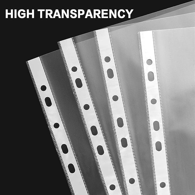 Sheet Protectors, HERKKA 1000 Pack Heavy Duty Clear Plastic Page Protectors - Image 3