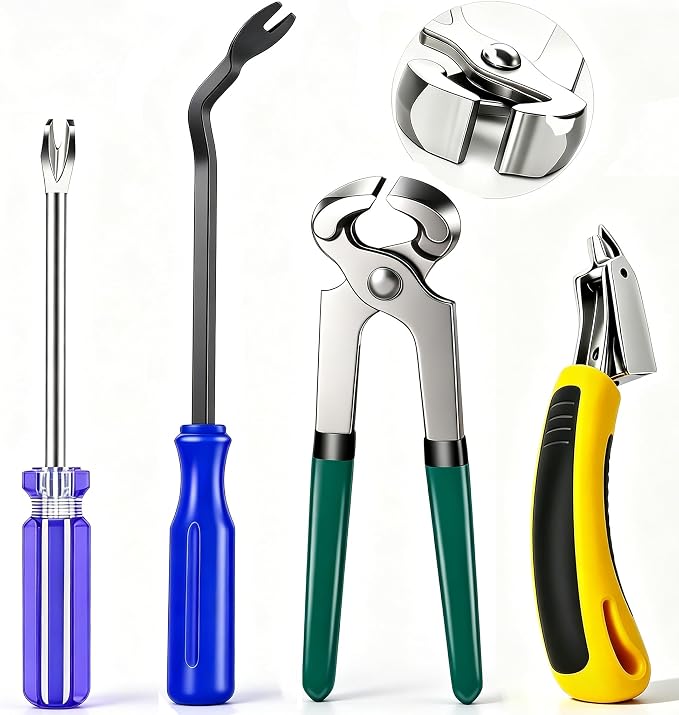 4Pcs Upholstery Staple Remover Tool Set Including 7inch End Cutting Plier by Brandquality-Trustworthy