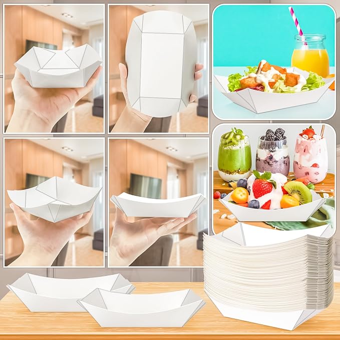 120 Pack 2Lb Paper Food Boat Trays Disposable Paper Boats Containers - Image 6