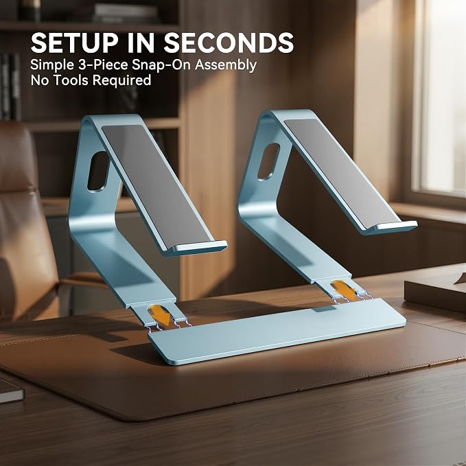 SOUNDANCE Laptop Stand, Aluminum Computer Riser, Ergonomic Laptops Elevator - Image 6