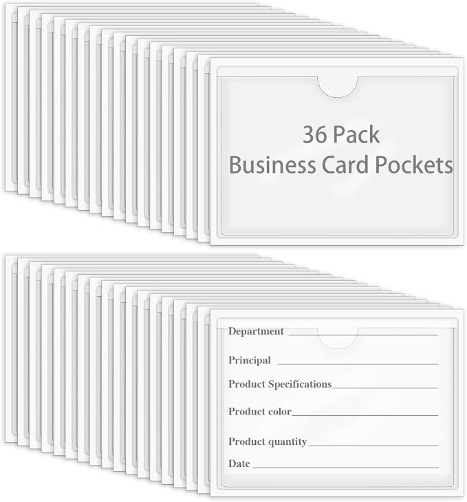 36 Pack Adhesive 2.4" x 3.9" Index Card Pockets - Image 7