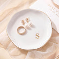 Ceramic Jewelry Tray, Personalized Initial Jewelry Dish by GIVITASOT