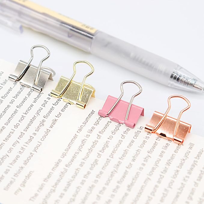 Mini Binder Clips, Paper Clip, Small Paper Clamps 15mm, 100 Pack Micro Size - Image 4