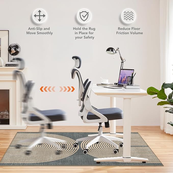Office Chair Mat for Hardwood Floor&Tile Floor, Under Desk Rug for Rolling - Image 5