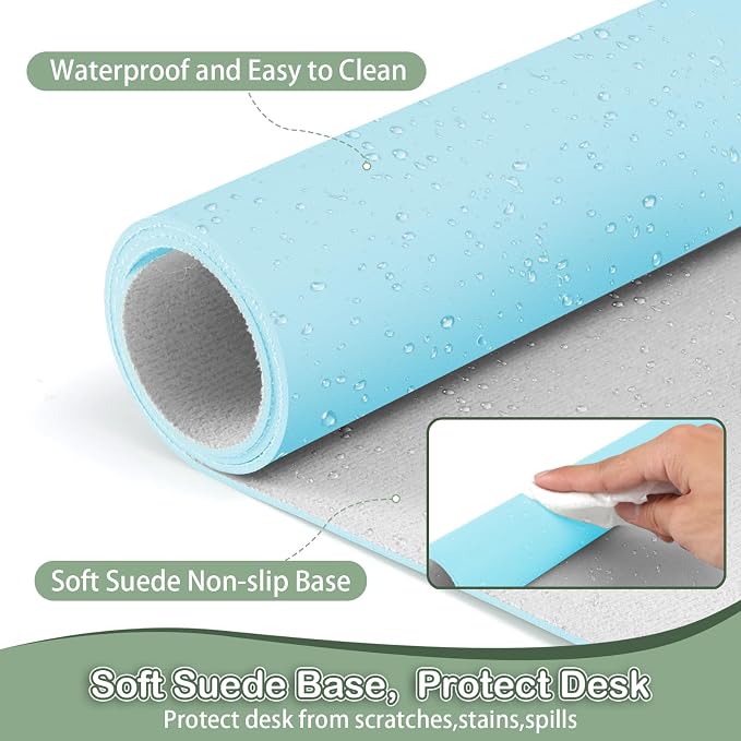 ‎Boutilon Leather Desk Pad Protector, Non-Slip Mouse Pad, Laptop Desk Pad - Image 4