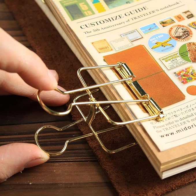 4Pcs Golden Hollow Out Long Tail Wire Binder Clips Paper Binder Clip Large 51mm - Image 5