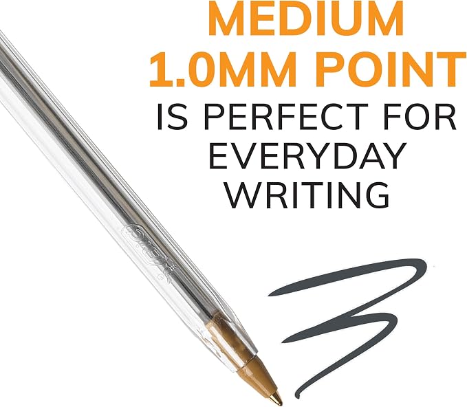BIC Cristal Xtra Smooth Black Ballpoint Pens, Medium Point, Extra Smooth and - Image 2