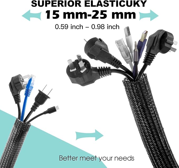 AGPTEK Cable Sleeve, 20ft - Image 2