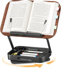 Adjustable Book Stand with Storage Drawer, 360° Rotating Book Holder, Height & by SupeDesk