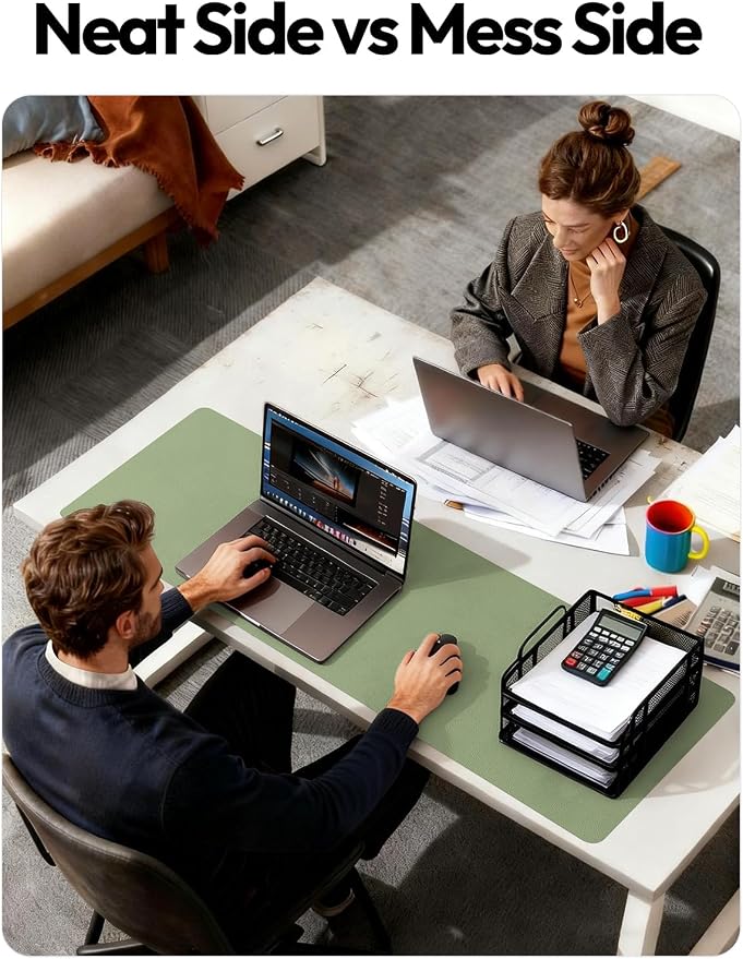 YSAGi PU Leather Desk Pad Protector – Non-Slip Waterproof Desk Mat - Image 6