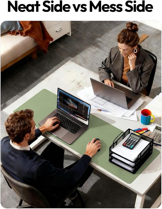 YSAGi Leather Desk Protector, Office Mat, Large Mouse Mat, Non-Slip PU Leather - Image 6