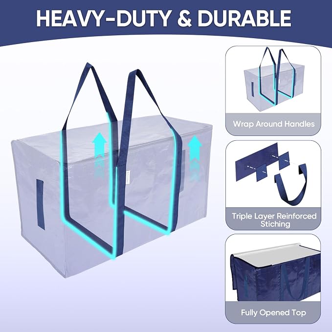 TICONN 6 Pack Extra Large Moving Bags Heavy Duty - Image 3