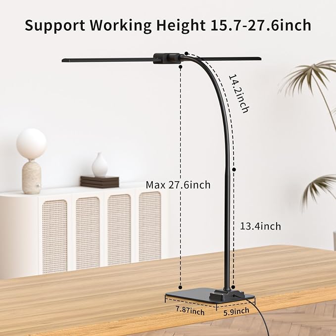 KableRika Desk Lamp Double Light: Bright Led Desk Lights - Image 6