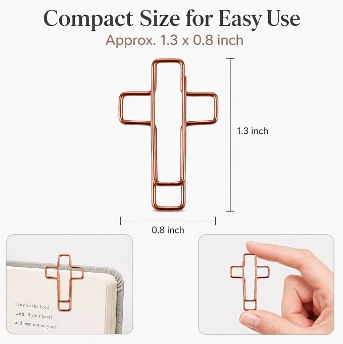 210 Pack Rose Cross Paper Clips, Decorative Paper Clips and Bookmarks - Image 2