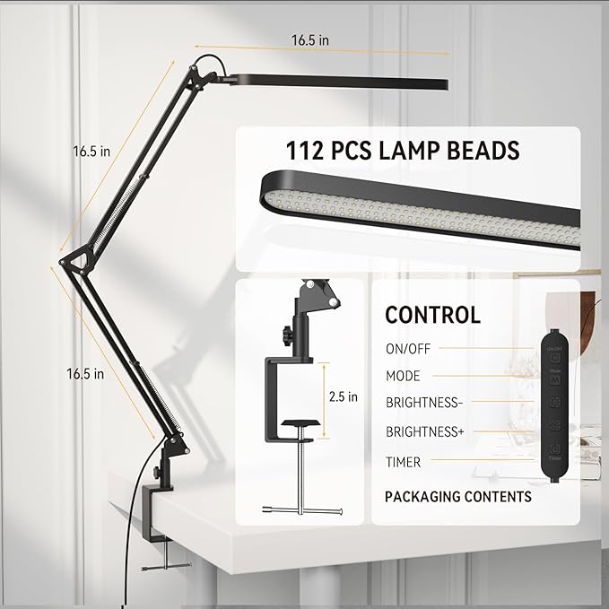 SKYLEO Desk Lamp for Home Office, Eye Comfortable LED Desk Light for Long Hours - Image 3