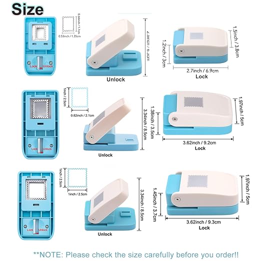 BAOFALI 3Pcs/Set Stamp Punch, 0.6 x 0.5 inch, 1 x 0.8 Inch, 1 inch Rectangular - Image 3