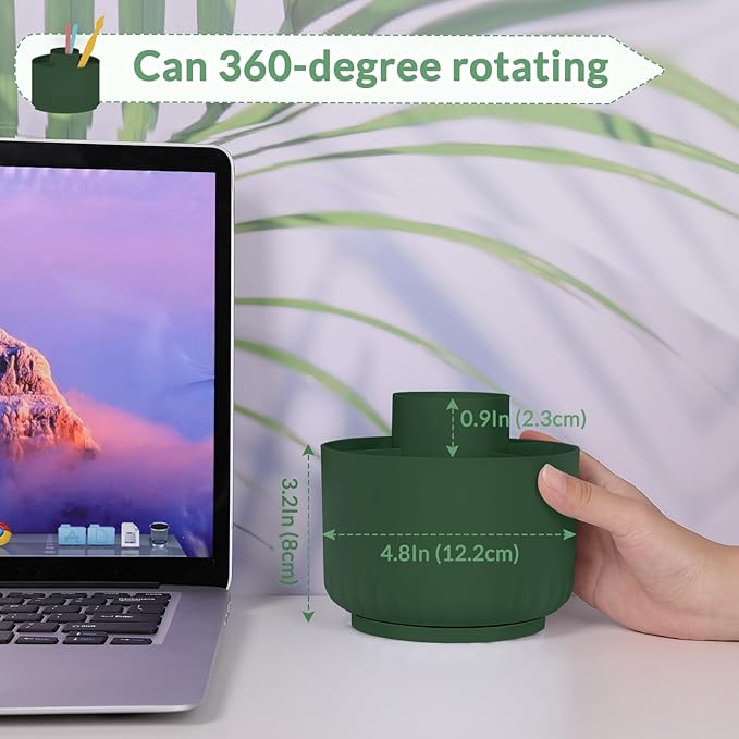 SKYDUE 360 Degree Rotating Desk Organizer, Dual-Purpose Pencil Pen Holder - Image 3