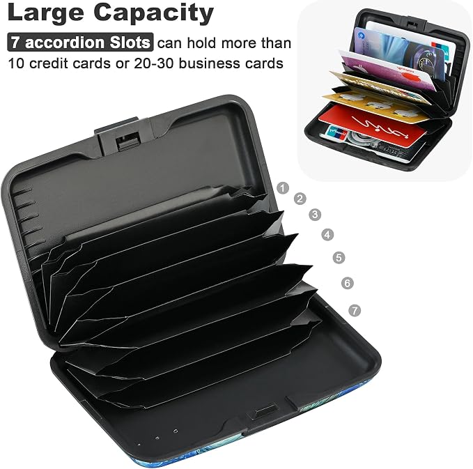 ELFISH Mini RFID Aluminum Wallet Credit Cards Holder Business Card Case Metal - Image 5
