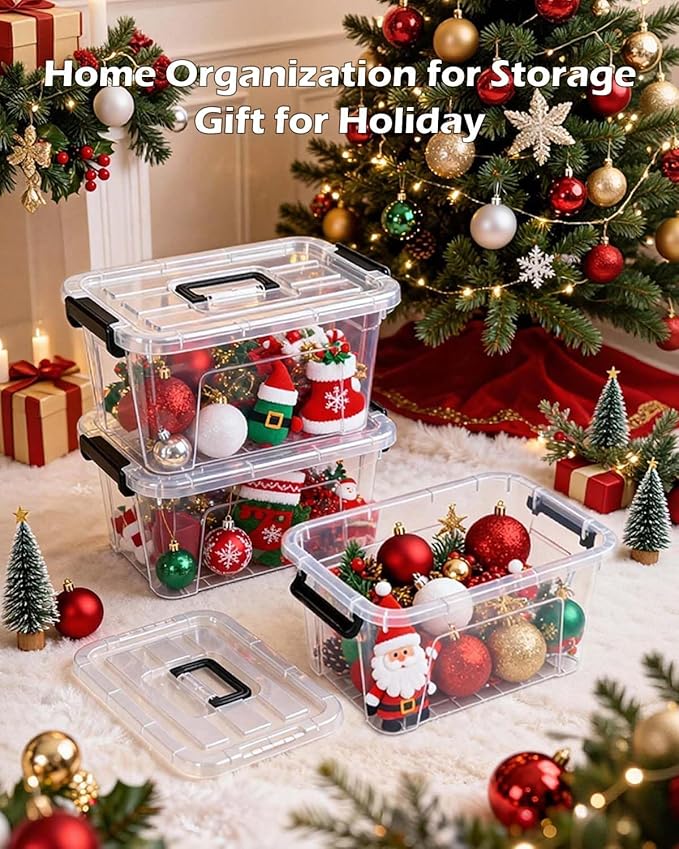 NUMIFUN 7Qt Clear Plastic Storage Bins - Image 2