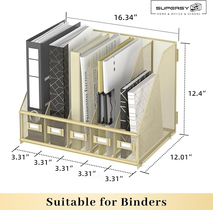 SUPEASY Desk Organizers Metal Desk Magazine File Holder - Image 3