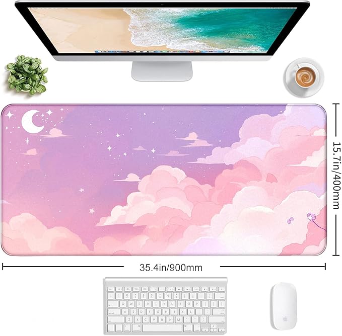 Beautiful Pink Cloud Mouse Pad, Suitable - Image 2