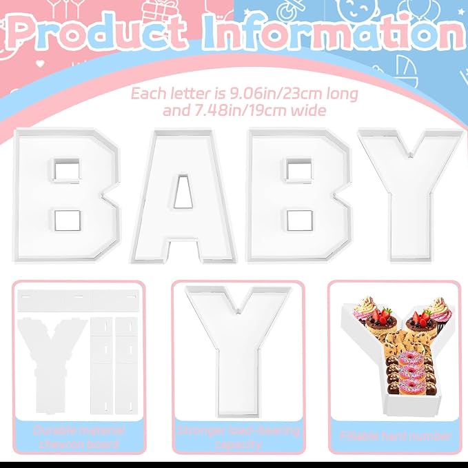 Baby Charcuterie Number Box Baby Letter Trays Food Fillable Tray Box Foam Board - Image 2
