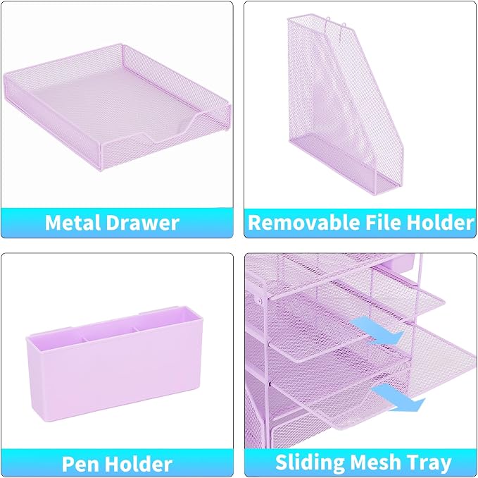 Desk Organizers and Accessories, 5-Tier Paper Letter Tray Organizer - Image 3