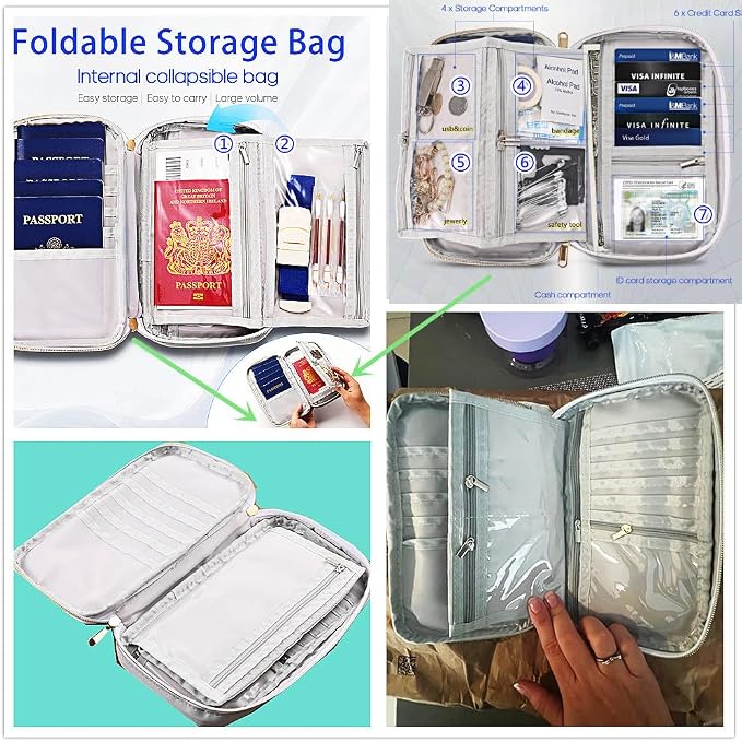 Secure, Valuable RFID Family Passport holder, Travel wallet, Travel document - Image 7